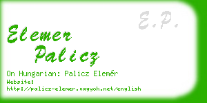elemer palicz business card